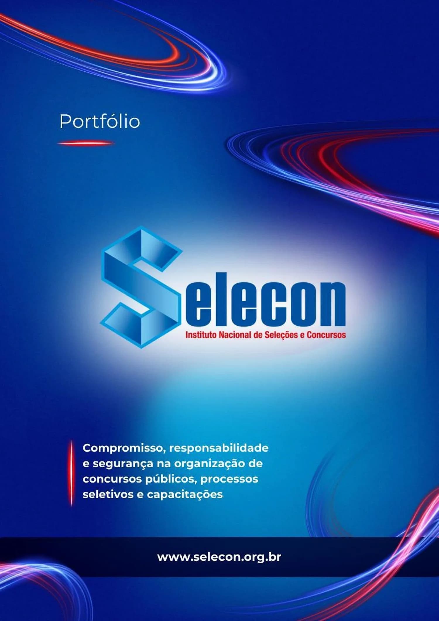 Capa do portfólio institucional do Instituto Selecon