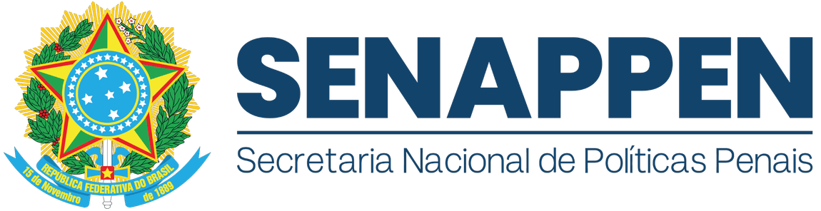 Logo: Secretaria Nacional de Políticas Penais do Ministério da Justiça e Segurança - Senappen – DF